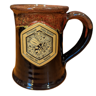 Black Sunshine Red Marble Stoneware Mug