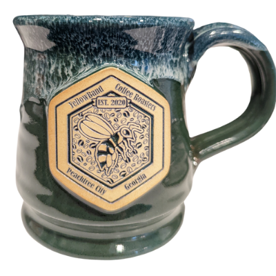 Hunter Green White Marble Stoneware Mug