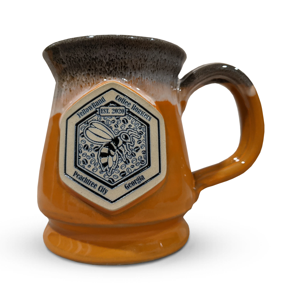 Orange Black and White Marble Stoneware Mug